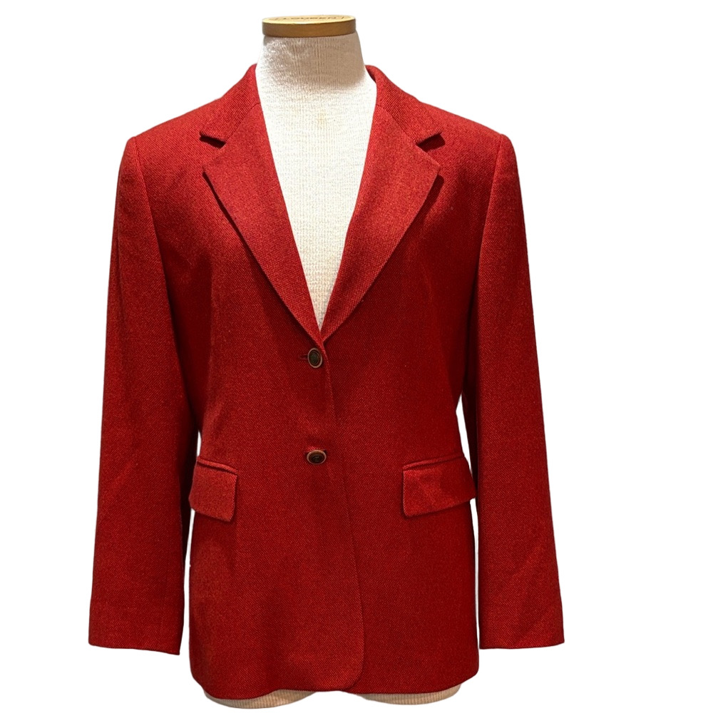 Talbots sz 14P wool, cashmere, and angora blend burnt orange blazer